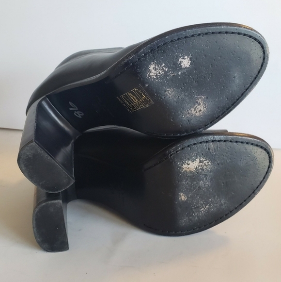 Rag & Bone Liam Booties sz 39.5 (9) Leather  block heels peep toe zipper - Picture 7 of 9